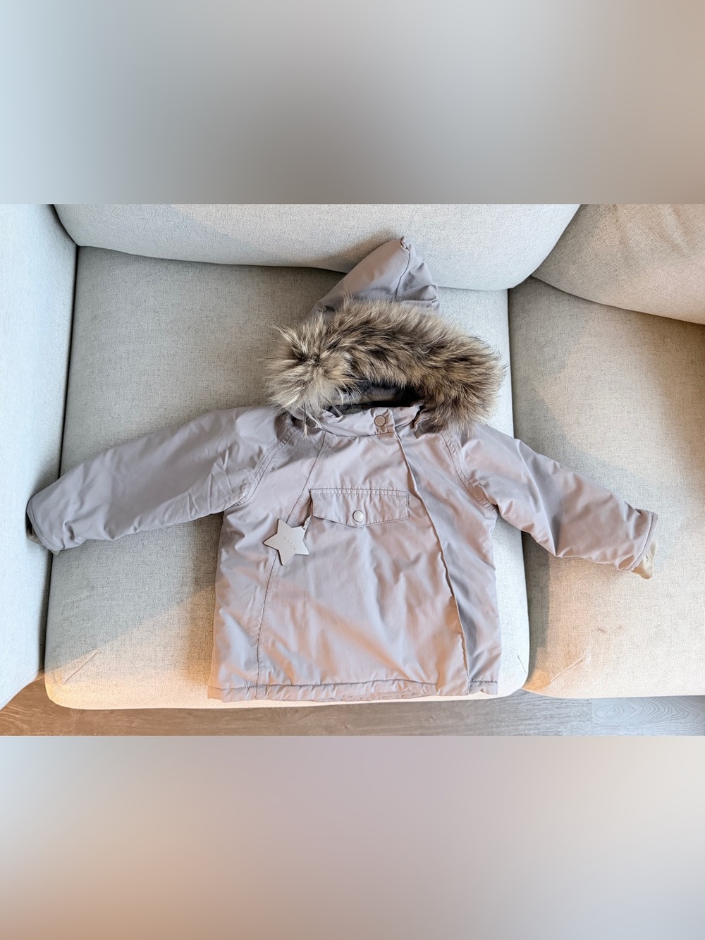 Mini A Ture Zinc Purple fleece lined winter jacket fur. GRS Size 100/48